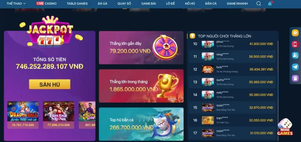 Người chơi ăn mừng chiến thắng Jackpot